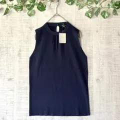 【新品タグ付】BALLSEY ボールジィ ノースリーブニット 紺 ネイビー 38のサムネイル
