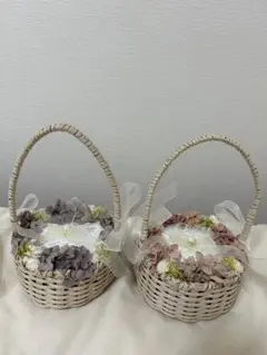 リングピロー 2個セット　かごタイプ　結婚式　挙式　ハンドメイド