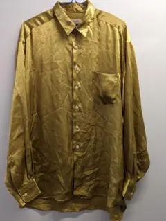 《クリスマスセール中！〜23日まで》　ゴールド 長袖シャツ　古着