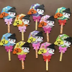 ハロウィン　キャンディー　かぼちゃ　おばけ　折り紙　10月　壁面飾り　メダル