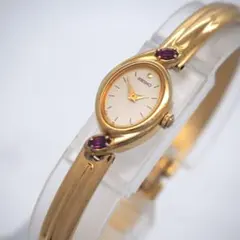 新品電池】SEIKO ラサール オーバル ストーン ブレスウォッチ ゴールド