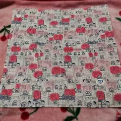 【新品未使用】ドラえもん コミック柄ハンカチ レッドー 50周年限定