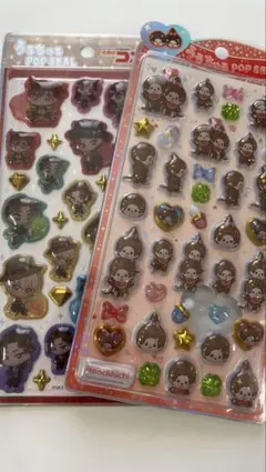 新品 未開封 モンチッチ 名探偵コナン ぷっくりシール 2点セット
