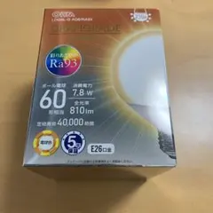 OHM GRANGRADE LEDボール電球 60形相当 E26 電球色
