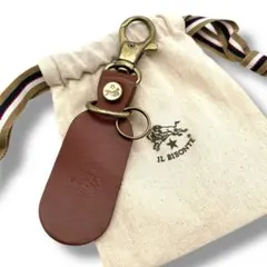 【良品】IL BISONTE イルビゾンテ　レザー　キーホルダー 　ゴールド