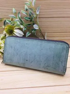 ❤ブライドルレザー❤グリーン　緑　フルレザー 本革 長財布 ユニセックス 新品