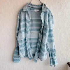 シャツ 長袖 無地 L 濃赤 混合 お出かけ