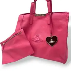 Vivienne Westwood オーブ レザー トートバッグ ポーチ ピンク