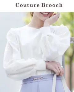 Couture Brooch 袖レースドッキングニット LLサイズのサムネイル