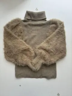 MURUA ベージュ タートルネック ニット