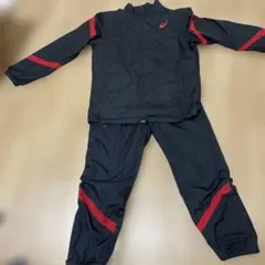 ASICS ジャージ上下セット ブラック/レッド