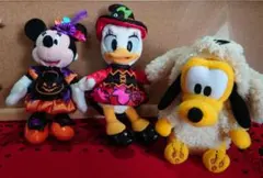 ミニー・ ディジー・プルートボールチェーンとピン付ぬいぐるみセット