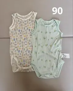 ユニクロ/メッシュタンクトップロンパース2枚/90