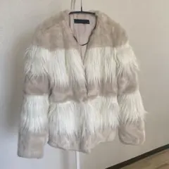 最終値下げ‼️ZARA WOMAN ファーコート S ピンクベージュホワイト
