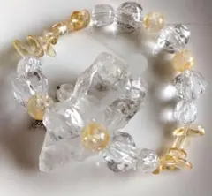 s421 素粒水ビーズ　ブレスレット　シトリン