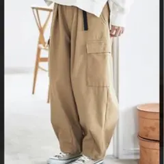 【Sunny clouds】裏がフリースのブカパン　L ベージュ　カーゴ