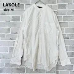 LAKOLE ラコレ バンドカラー シャツ 長袖 スタンドカラー 白 C533