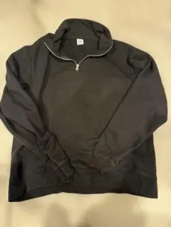 ZARA の「ジッパーネックスウェットシャツ」　ブラック　XL