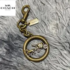 COACH馬車 ホースモチーフ キーホルダー キーリング ブロンズ アンティーク