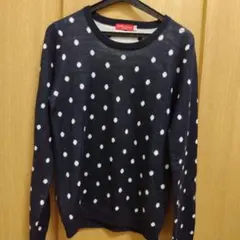 earth music&ecology ドット柄ニット M　ネイビー　セーター