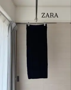 ZARA リブニット タイトスカート ブラック Mサイズのサムネイル
