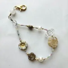 じゃらじゃらキーホルダー/スマホ盛り用カスタムチャーム 清楚系白金ミルク