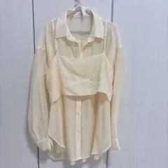 新品未使用　アース　長袖 シャツ　ビスチェ　チュニック　F シャツ　春