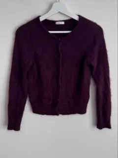 FRAY I.D アンゴラ パープル クロップド カーディガン F