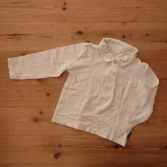 コンビニ　ポロシャツ　長袖　アイボリー