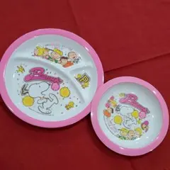 美品　USJ　スヌーピー　ランチプレート　食器　皿　セット　ベビー　離乳食
