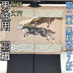 Fff様専用です❣️ 【着物と帯 時流】Mハ21◆正絹 男性用羽織◆黒紋付き
