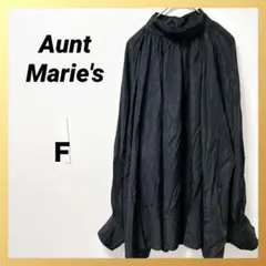 アントマリーズ シフォンブラウス Aライン F ゆったり体型カバー 黒 ブラック