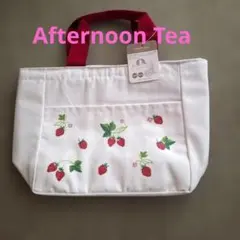 Afternoon Tea 簡易保冷機能付きランチバッグ　イチゴ柄タグ付未使用品のサムネイル