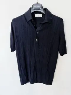 新品同様！FILIPPO DE LAURENTIIS 紺色メンズポロシャツ　M