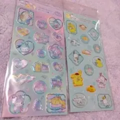 サンリオキャラクター　すりガラス風シール　2袋