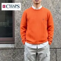 CHAPS チャップス コットンニット ヘリンボーン編み L オレンジのサムネイル