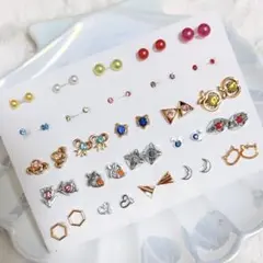 【K71】樹脂ピアス25ペア☆デザイン色々バラエティセット(1ペア31円！)