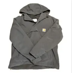 【美品】Carhartt ナイロンフーディジャケット グレー アノラックパーカー 美品】Carhartt ナイロンフーディジャケット グレー アノラック