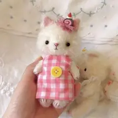 空色のねこちゃん アーティストベア 海外作家 ハンドメイド ぬいぐるみ