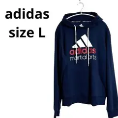 adidas アディダス メンズ パーカー フード付き L ネイビー