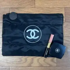 CHANEL シャネル ノベルティ ポーチ　黒　クラッチバッグ　BIGサイズ