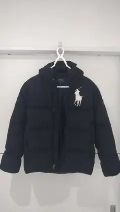 美品　ラルフローレン フード付きダウンジャケット 黒　ビッグポニー