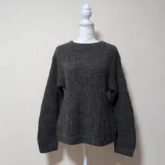 ユニクロ　モヘアブレンドオーバーサイズセーター(長袖)レディース　グレー　S