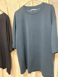 エアリズムコットンオーバーサイズTシャツ　２枚　ブラックネイビー