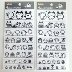 【正規品】4サイズステッカー たまごっち モノトーン