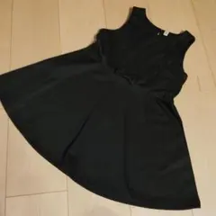 【再値下】黒いリボン付きフレアドレス　110