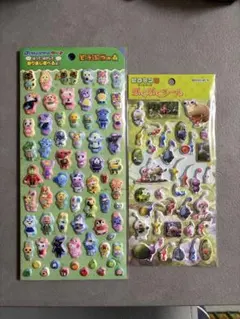 ピクミン3ぷくぷくシール　ポケットステッカーワールド　どうぶつの森
