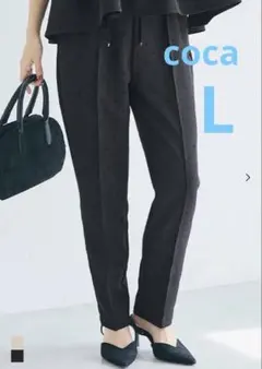 美品★coca★ フロッキーテーパードパンツ スラックス　レディース★ドット柄