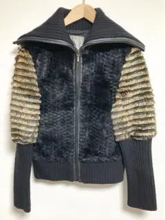 DOUBLE STANDARD CLOTHING ファーコート　黒　YK0665