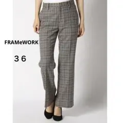 FRAMeWORK ハウンドトゥース フルレングスパンツ　チェック柄　36